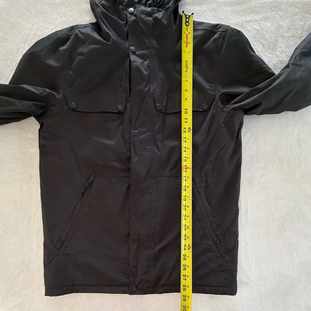 The North Face Mens Small Insulated Hooded Parka Jacket Black Zip Up